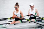 10 April 2021; Margaret Cremen, left, and Aoife Casey of Ireland before their A/B semi-final of the Lightweight Women's Double Sculls during Day 2 of the European Rowing Championships 2021 at Varese in Italy. Photo by Roberto Bregani/Sportsfile